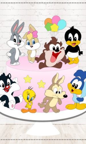 Arquivo de Corte Topo de Bolo Looney Tunes em Camadas #1855#