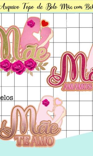 Arquivo de Corte: Topo de Bolo Mãe com Bebê