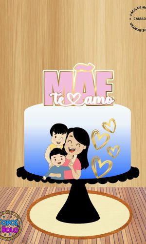 Arquivo de Corte Topo de Bolo Mãe Meninos