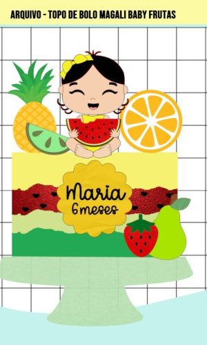 Arquivo de Corte - Topo de Bolo Magali Baby Frutas