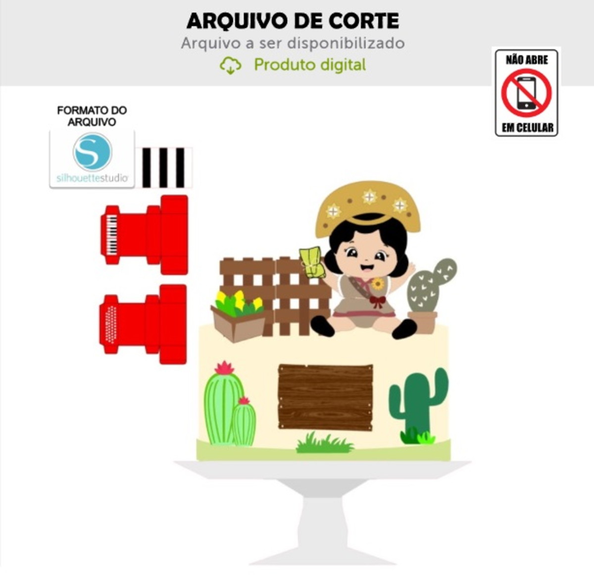 Arquivo de Corte Topo de Bolo Maria Bonita Bebê