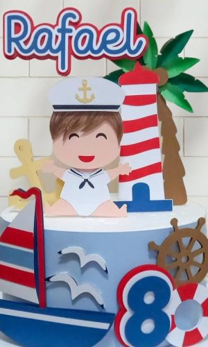 Arquivo de Corte: Topo de Bolo Marinheiro Baby Camadas 001