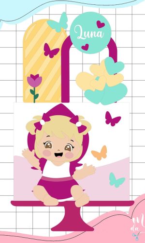 Arquivo de Corte: Topo de Bolo Masha e o Urso Cute 005
