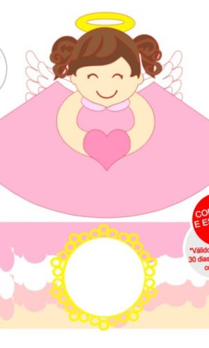 Arquivo de Corte Topo de Bolo Menina Anjinha