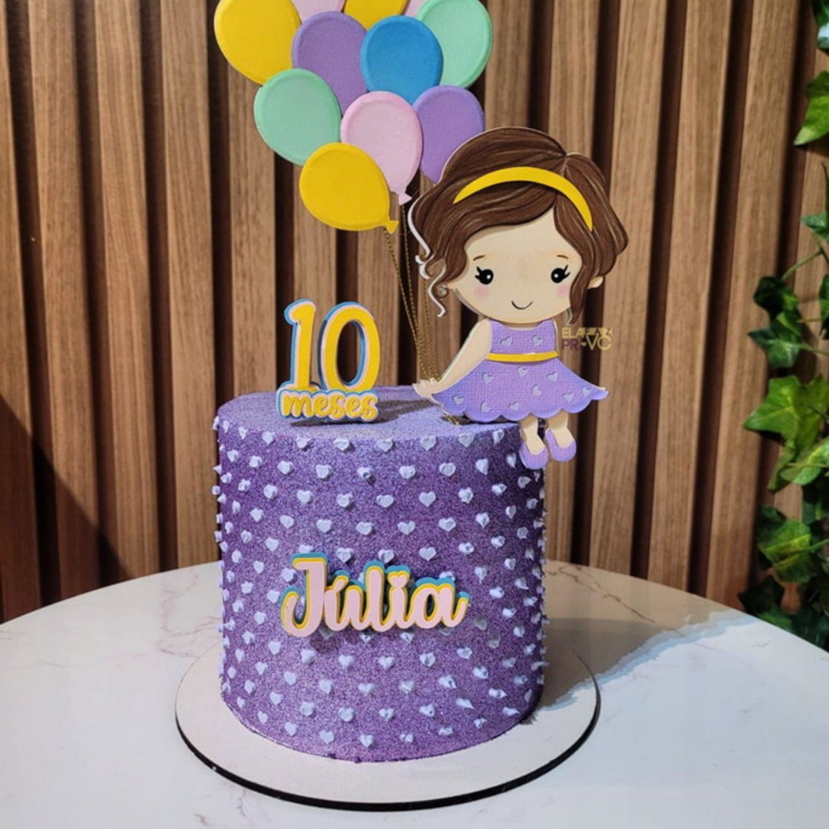 Arquivo de Corte Topo de Bolo Menina Balão Studio