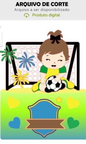 Arquivo de Corte Topo de Bolo Menina Bebê Futebol