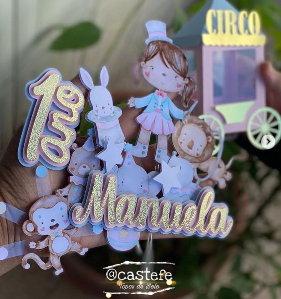 Arquivo de Corte Topo de Bolo Menina Circo