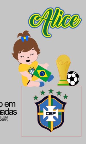 Arquivo de Corte Topo de Bolo Menina Copa Brasil