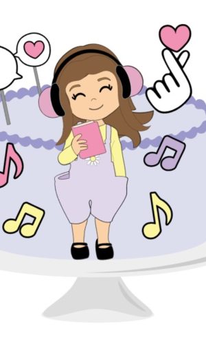 Arquivo de Corte Topo de Bolo Menina Musica