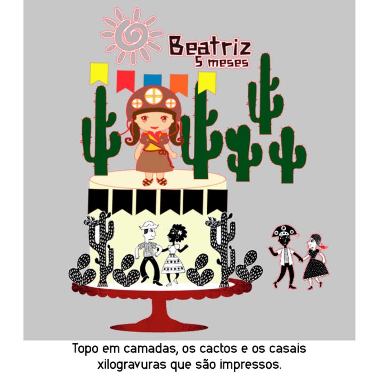 Arquivo de Corte Topo de Bolo Menino (a) Cangaceiro + BRINDE - Imagem 2
