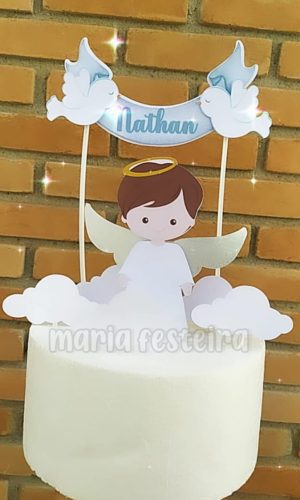 Arquivo de Corte Topo de Bolo Anjo 3D Menino 23