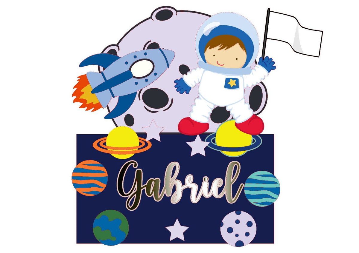 Arquivo de Corte Topo de Bolo Menino Astronauta