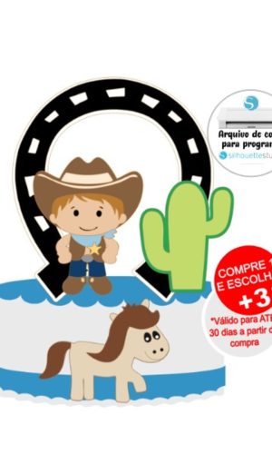 Arquivo de Corte Topo de Bolo Menino Cowboy