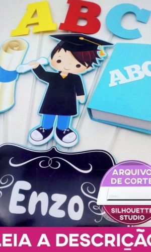 Arquivo de Corte Topo de Bolo Menino Formado Studio