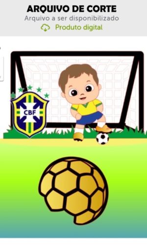 Arquivo de Corte Topo de Bolo Menino Futebol
