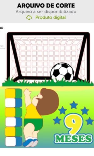 Arquivo de Corte Topo de Bolo Menino Futebol Bebê