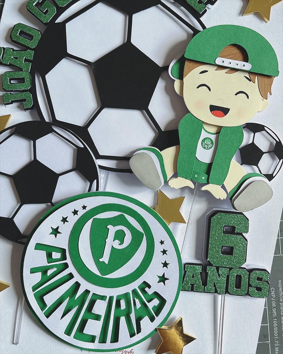 Arquivo de Corte Topo de Bolo Menino Futebol Time - Camadas - Imagem 3