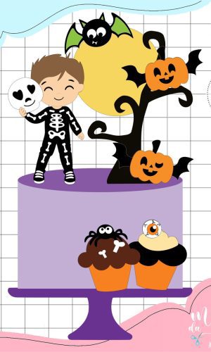 Arquivo de Corte Topo de Bolo Menino Halloween Cute 057