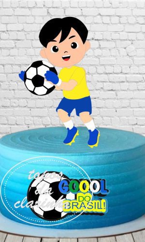 Arquivo de Corte Topo de Bolo Menino Jogador Camada