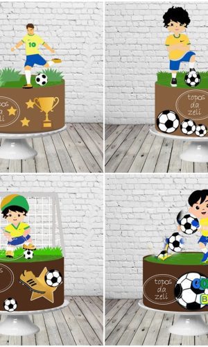 Arquivo De Corte Topo De Bolo Menino Jogador Copa