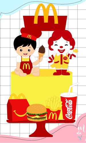 Arquivo de Corte: Topo de Bolo Menino Mc Donalds 008