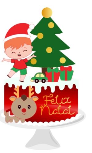 Arquivo de Corte Topo de Bolo Menino Natal