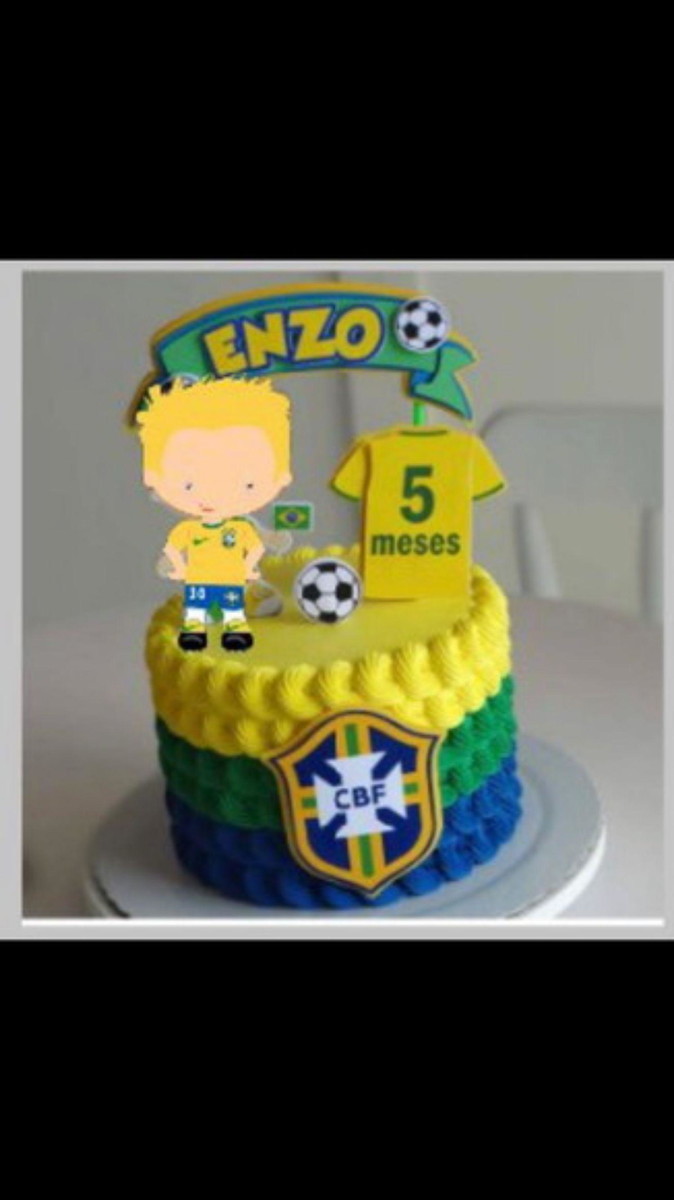 Arquivo de corte Topo de Bolo Menino Seleção STUDIO