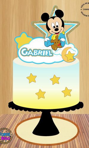 Arquivo de Corte Topo de Bolo Mickey Baby