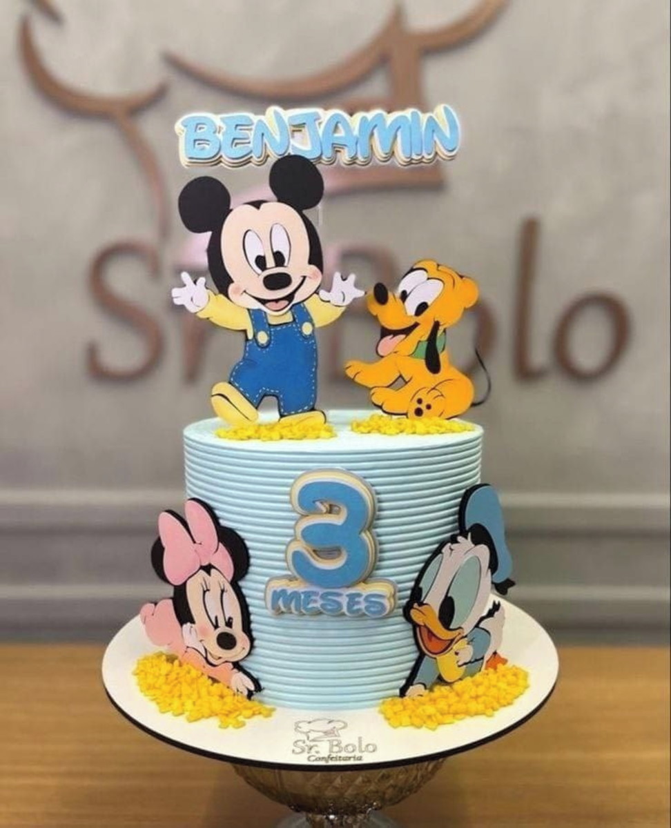 Arquivo de Corte Topo de Bolo Mickey Baby e Turma