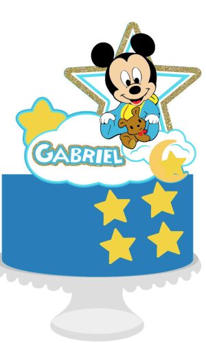 Arquivo de Corte Topo de Bolo Mickey Baby