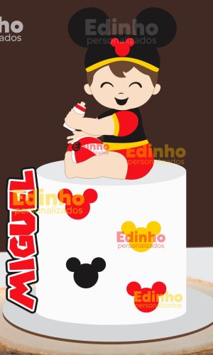 Arquivo de Corte Topo de Bolo Mickey Bebe