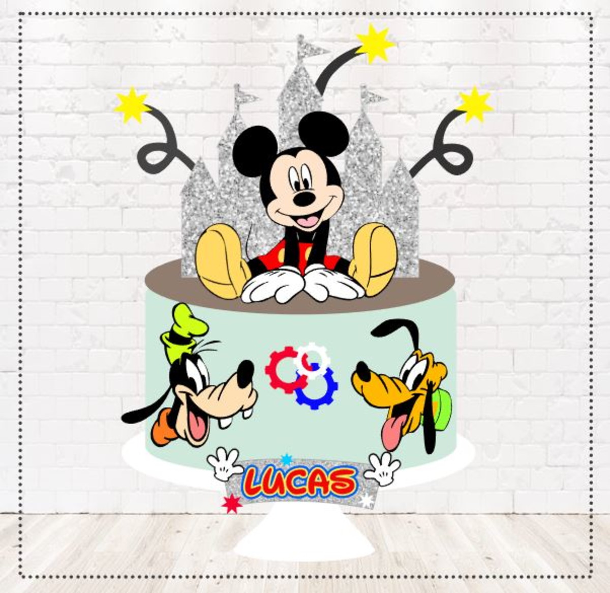 Arquivo de Corte Topo de Bolo Mickey em Camadas #76#