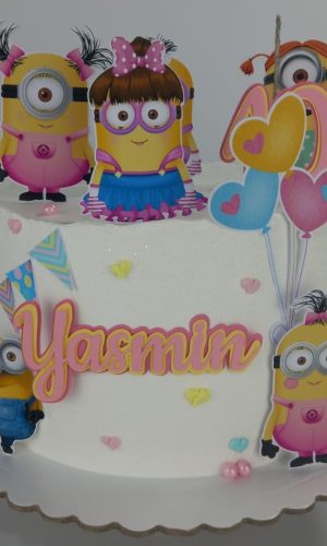 Arquivo de Corte Topo de Bolo Minions Menina #817
