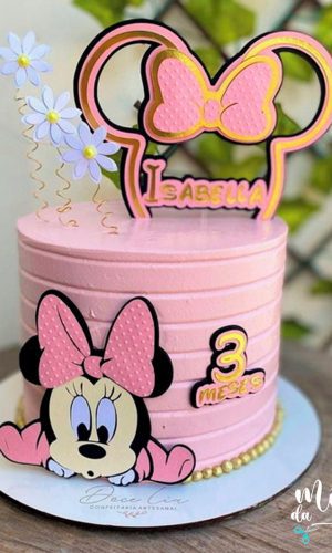 Arquivo de Corte: Topo de Bolo Minnie Baby Rosa 019