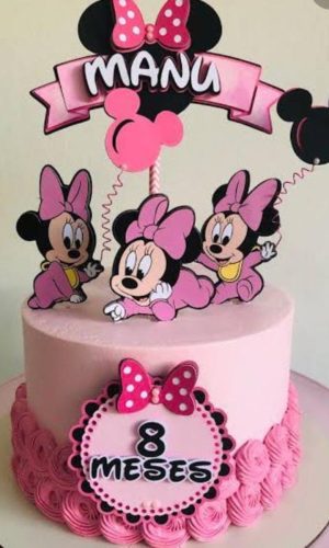 Arquivo de corte Topo de Bolo Minnie Baby Rosa - Studio