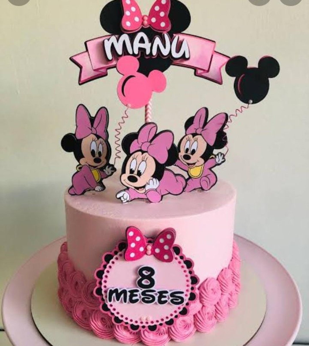 Arquivo de corte Topo de Bolo Minnie Baby Rosa - Studio