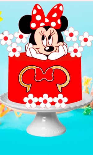 Arquivo de Corte Topo de Bolo Minnie Camada-ganhe +3 Produto