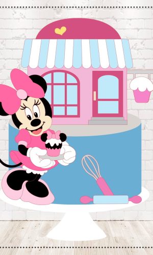 Arquivo de Corte Topo de Bolo Minnie Confeiteira 1914