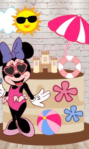 Arquivo de Corte Topo de Bolo Minnie Pool Party 1689