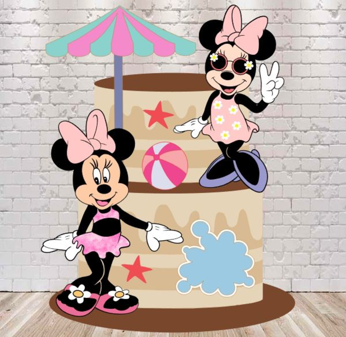 Arquivo de Corte Topo de Bolo Minnie Pool Party 1690