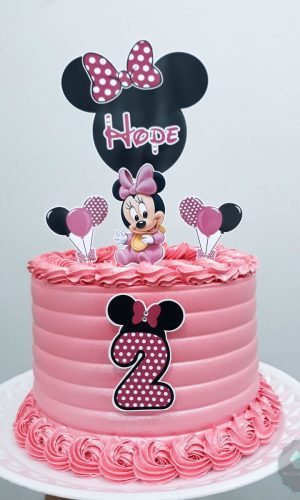 Arquivo de corte Topo de bolo Minnie Rosa Baby #1 PDF/JPG