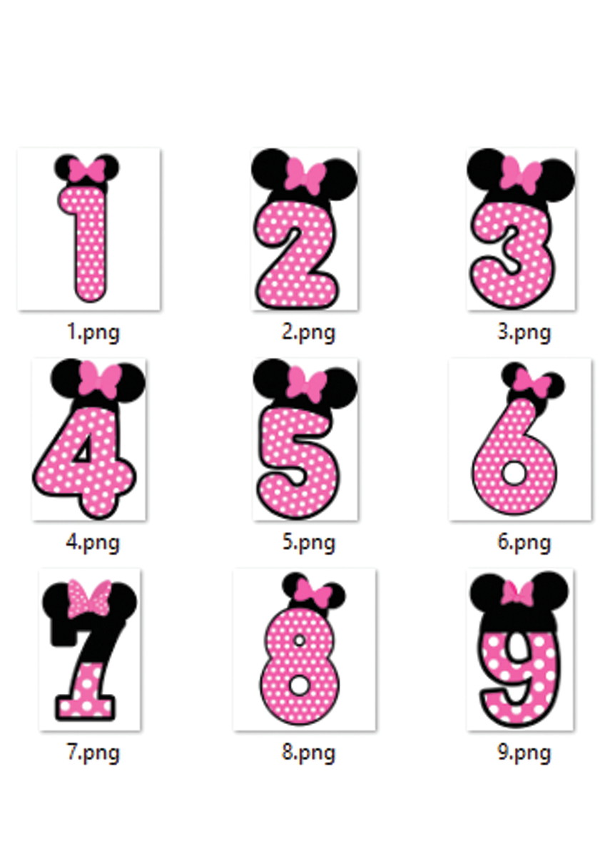 Arquivo de corte Topo de bolo Minnie Rosa Baby #1 PDF/JPG - Imagem 4