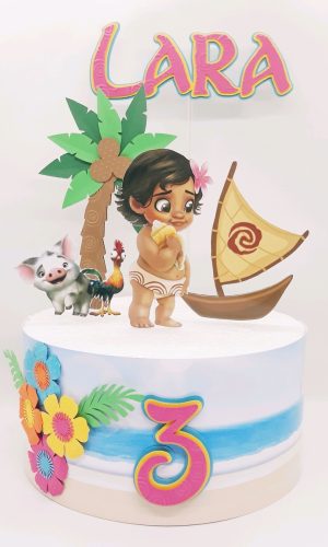 Arquivo de Corte Topo de Bolo Moana Baby + Faixa Studio Sil
