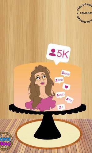 Arquivo de Corte Topo de Bolo Mulher Influencer