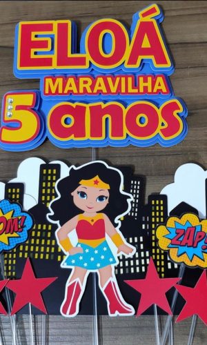 Arquivo de corte Topo de Bolo - Mulher Maravilha 02