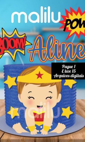 Arquivo de Corte-topo de Bolo Mulher Maravilha Baby