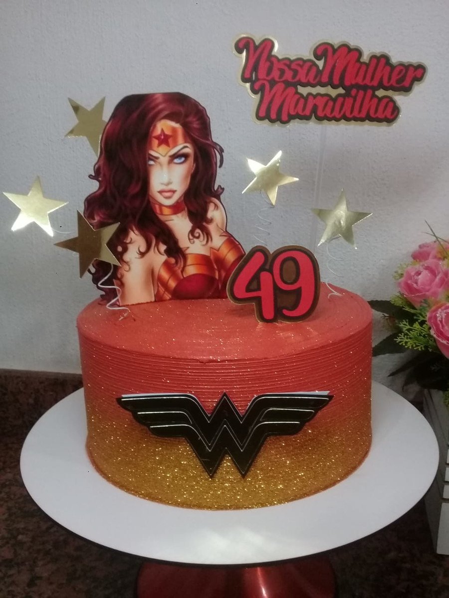 Arquivo De Corte Topo De Bolo Mulher Maravilha Busto