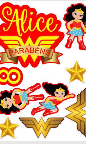 Arquivo de corte topo de bolo Mulher Maravilha