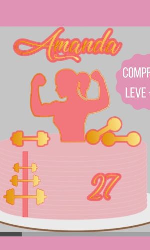 Arquivo de Corte Topo de Bolo Musculação Mulher
