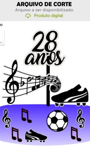 Arquivo de Corte Topo de Bolo Música Futebol